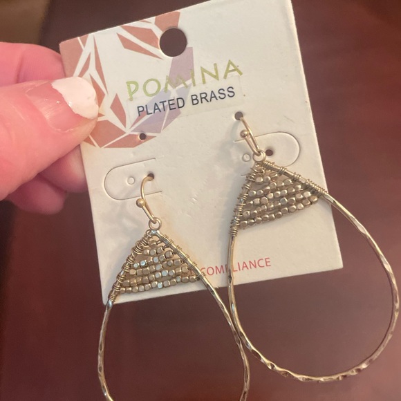 pomina Jewelry - Gold hoop drop earrings